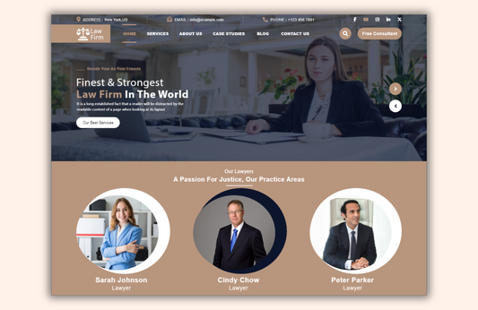 Free Classic Law Firm WordPress Theme