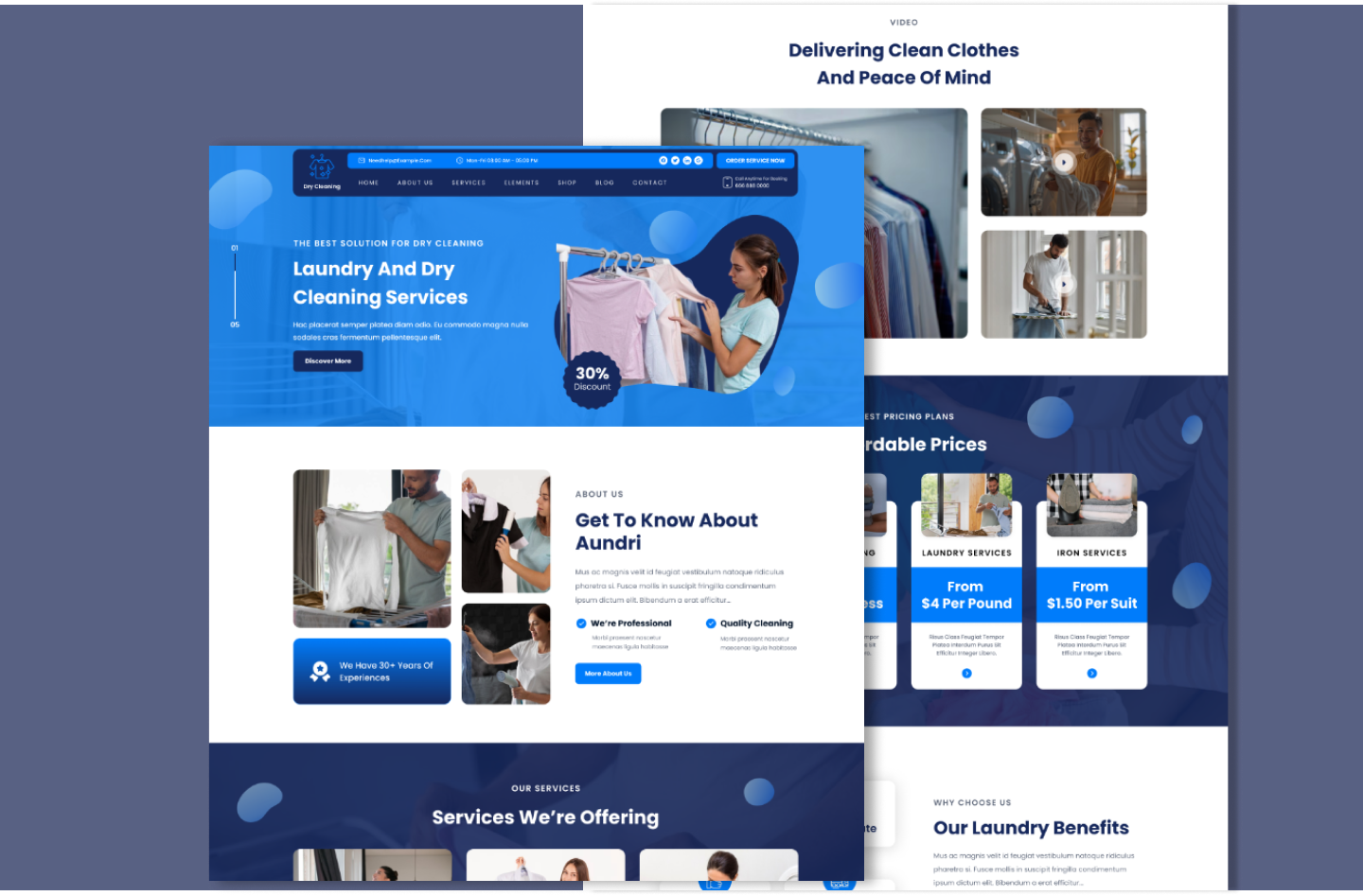 Dry Cleaning Services WordPress Theme