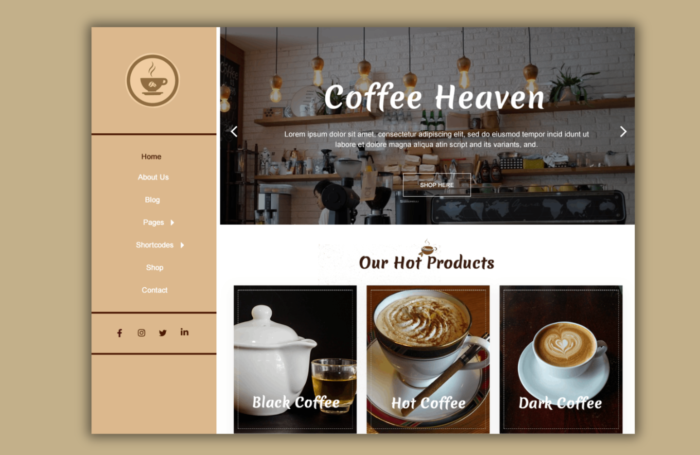 Free Cafe WordPress Theme