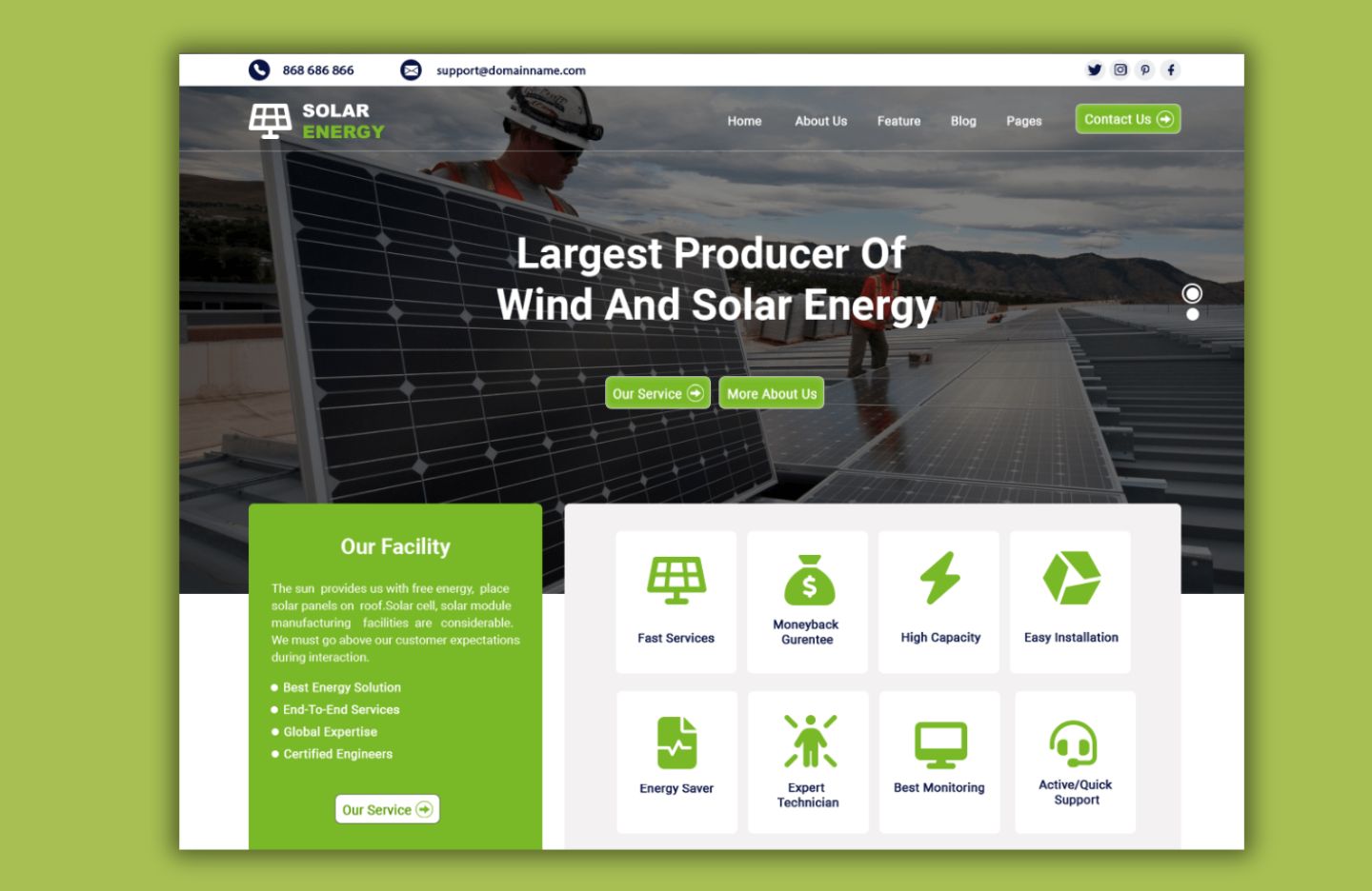 Free Solar WordPress Theme